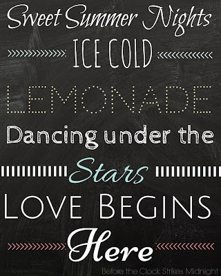 summertime chalkboard printable