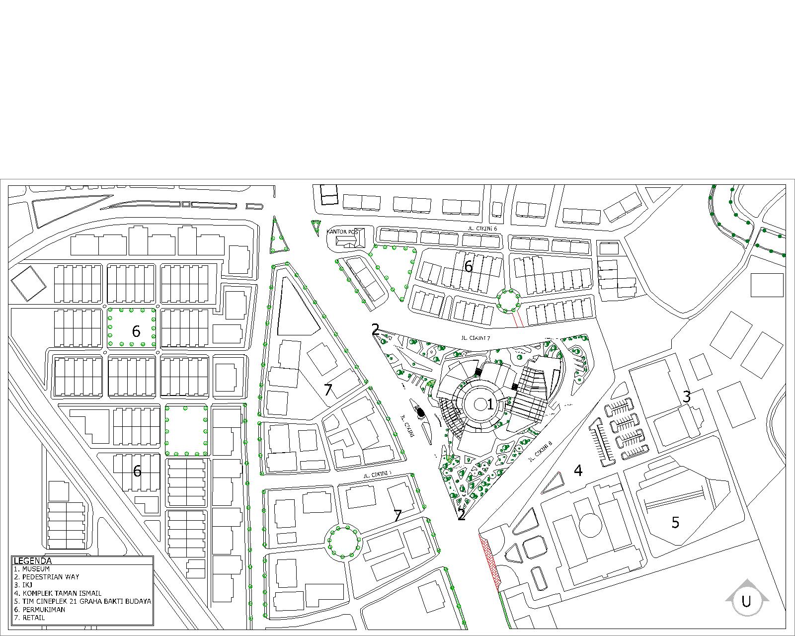 Architectural Site Plan Examples Bossa Design Block and Site  Plan  of Museum Musik Indonesia