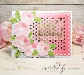 Sunny Studio Stamps: Everything's Rosy Frilly Frames Polka-Dot Birthday Customer Card by Ana A