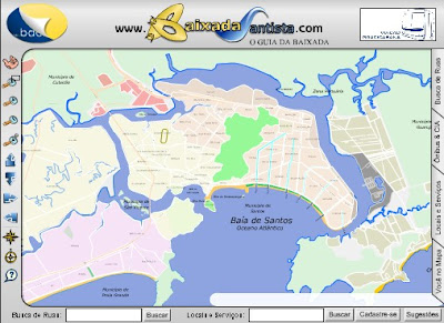 reprodução do site do guia de ruas da baixada santista