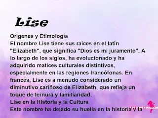 ▷ Significado del nombre Lise