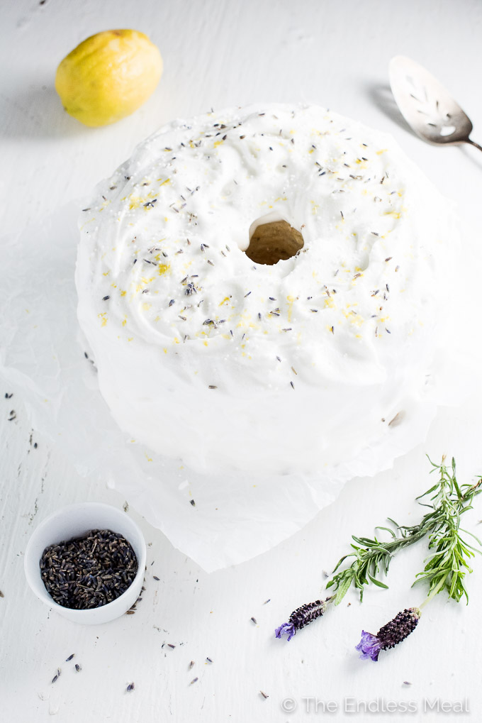 LAVENDER LEMON ANGEL FOOD CAKE