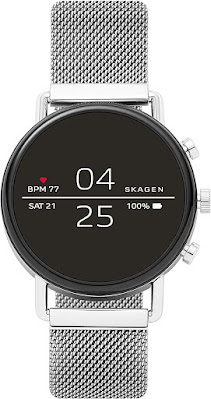 Skagen Connected Falster 2 Stainless Steel Touchscreen Smartwatch with Heart Rate, GPS, NFC, and Smartphone Notifications