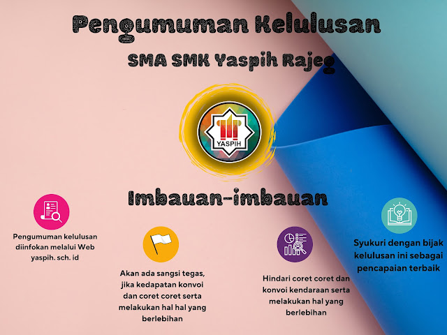 PENGUMUMAN dan IMBAUAN KELULUSAN SMA SMK YASPIH RAJEG 2023/2024