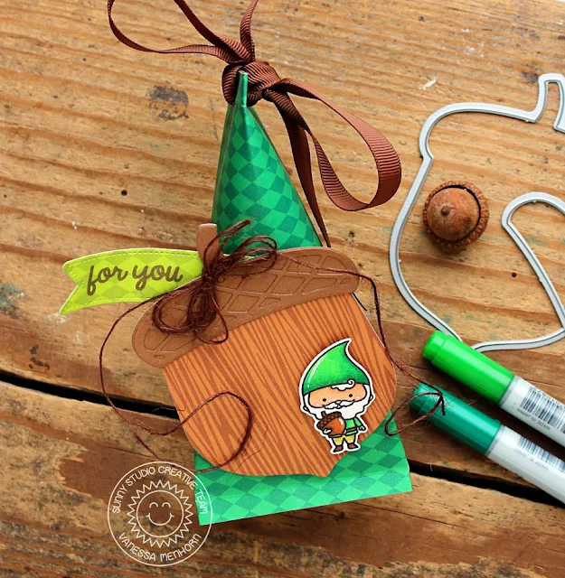 Sunny Studio Stamps: Nutty For You Home Sweet Gnome Treat Container by Vanessa Menhorn