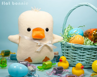 Flat-Bonnie-Easter-Bunny-Adopt-A-Plush-Baby-Duck-Duckling