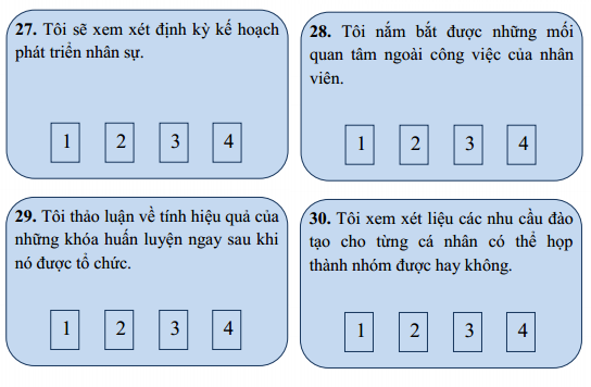 Câu hỏi trong bản đánh giá nhân viên phần 6