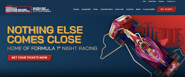F1シンガポールGP公式サイトのTOPスクリーンショット