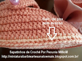 DIY - Sapatinhos Para Meninas Em Crochê Por Pecunia MillioM pesponto