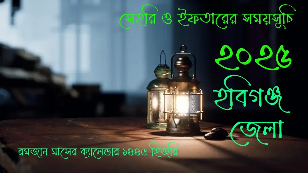 হবিগঞ্জ জেলার সেহরি ও ইফতারের সময়সূচি ২০২৫