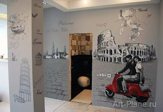 Роспись стен в квартире на тему Италия 