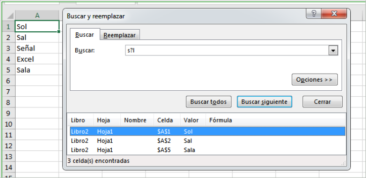 como buscar con comodines en excel