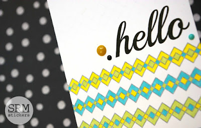 SRM Stickers Blog - A Masculine Hello by Lorena - #card #masculine #clearstamps, #hello #BIGhello #birthday #BIGbirthdfay #stampedstitches #clearstamps 