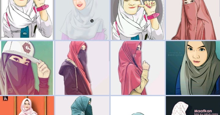 Update Wallpaper  Gambar  Kartun  Muslimah Cantik dan Lucu  