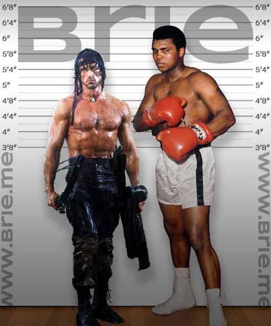 Sylvester Stallone height comparison with Muhammad Ali