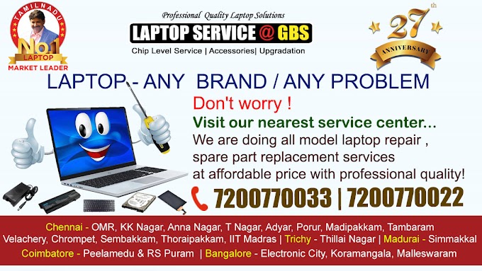 Laptop Repair Services in T Nagar Chennai