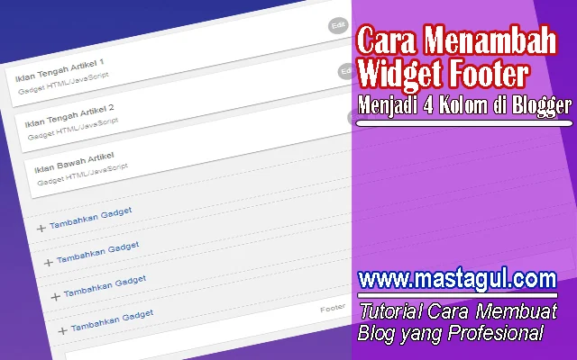 Cara Menambah Widget Footer