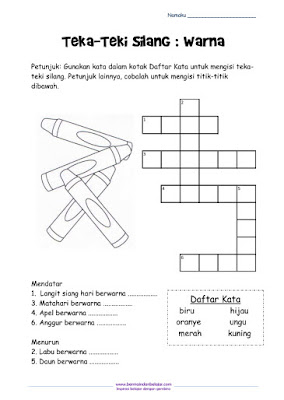 Laman Bahasa Jiwa Bangsa: Teka Silang Kata Tahun 1