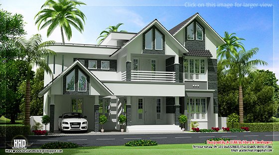 sloping roof villa