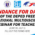 Attendance for Day 1-2 of the DepEd International Multidisciplinary Webinar for Teachers