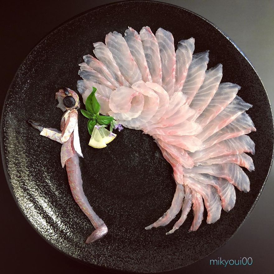 Sashimi Artist Designs Stunning Art From Raw Fish And Other Foods