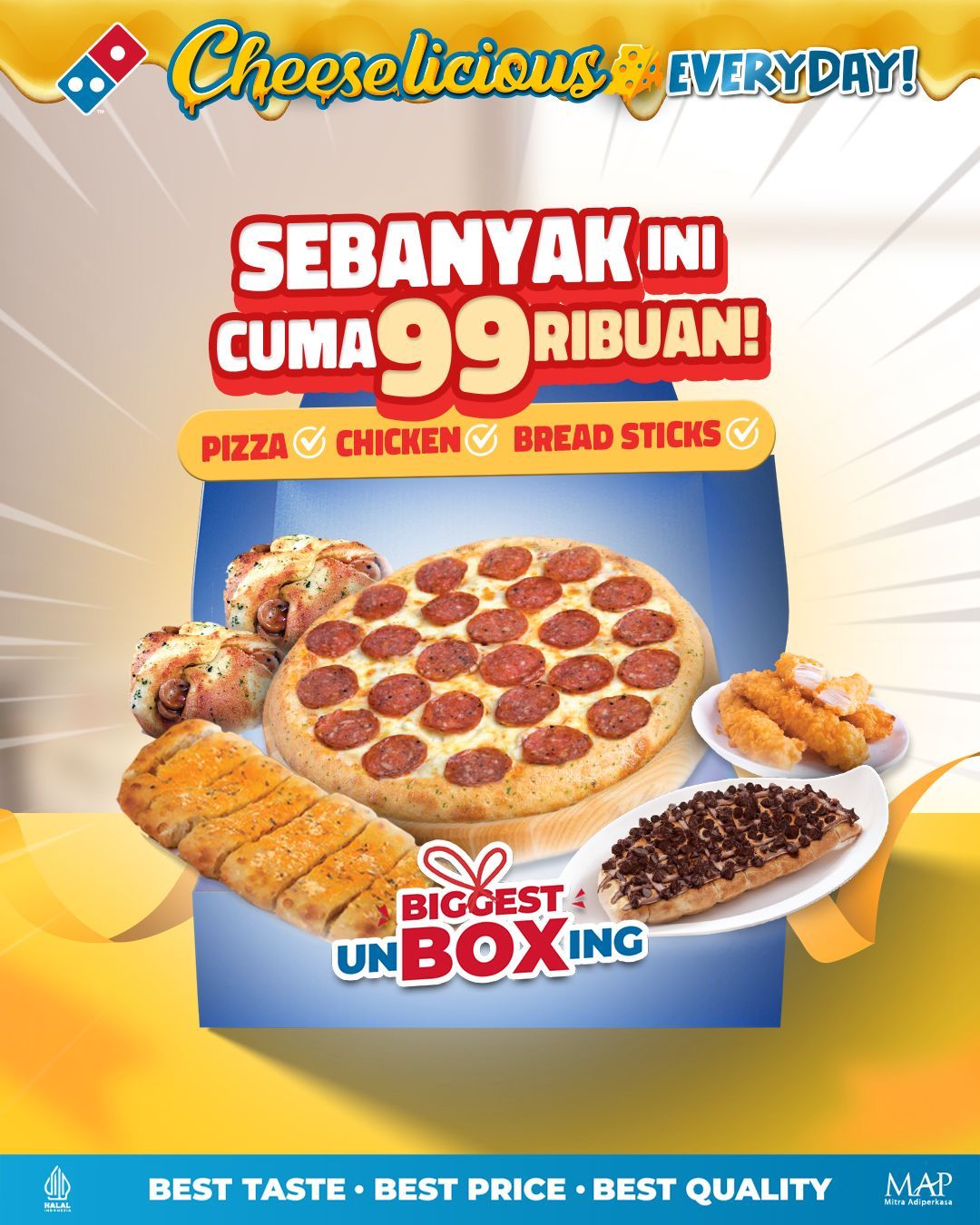 DOMINO’S PROMO PIZZA SEBANYAK INI! CUMA 99 RIBUAN*