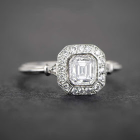 diamond square engagement ring