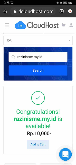 Selamat, nama domain belum dipakai