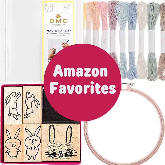 Amazon Favorites: Stamps, Magic Paper, Embroidery Floss and a Hoop