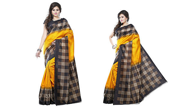 Saree (Esomic Saree For Women Party Wear Half Sarees Offer Designer Below 500 Rupees Latest Design Under 300 Combo Art Silk New Collection 2018 In Latest With Designer Blouse Beautiful For Women Party Wear Sadi Offer Sarees Collection (KF-6421 )