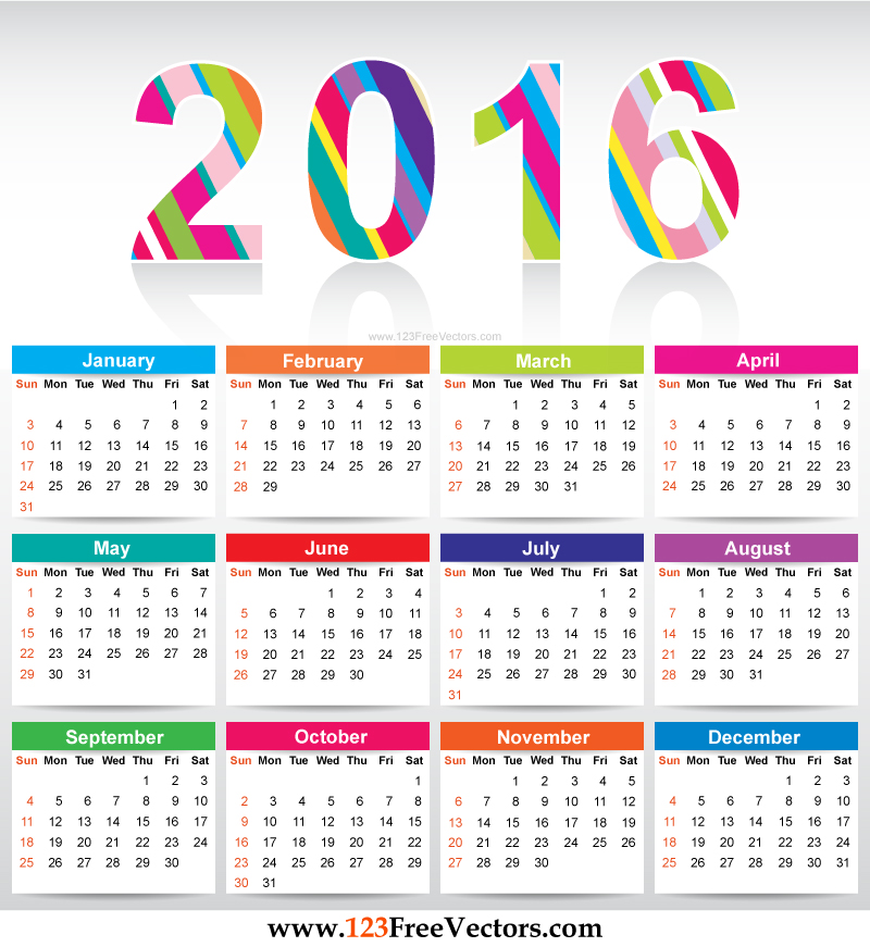 Yearly Calendar 2016 To Print HD