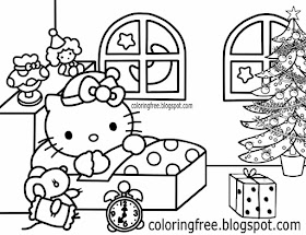 Sweet dreams bedtime story night of Christmas hello kitty coloring pictures cool drawing suggestions