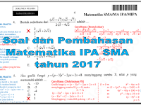 Soal Ujian Nasional Matematika Program IPA Tahun 2017 lengkap dengan pembahasannya