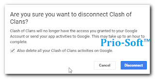 Delete Clash of Clans From Google+ Account ID.