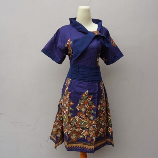 Model desain  dress  pendek batik unik terbaru Gaya Masa 
