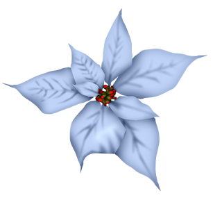 Flowers of Christmas in Blue Clip Art.