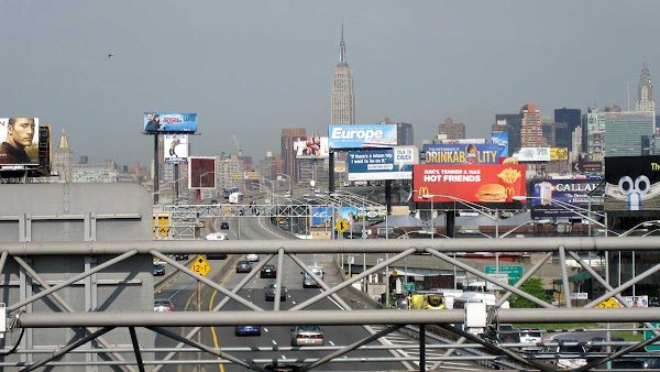 Widescreen Queens - From Greenpoint Ave. over the Long Island Expressway.