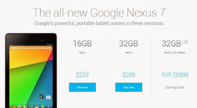 Google Nexus 7 (2013) LTE price