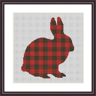 Lumberjack Rabbit cross stitch pattern - Tango Stitch