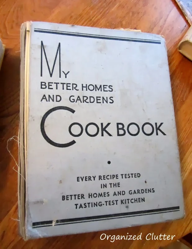 Vintage Cookbooks wwww.organizedclutterqueen.blogspot.com