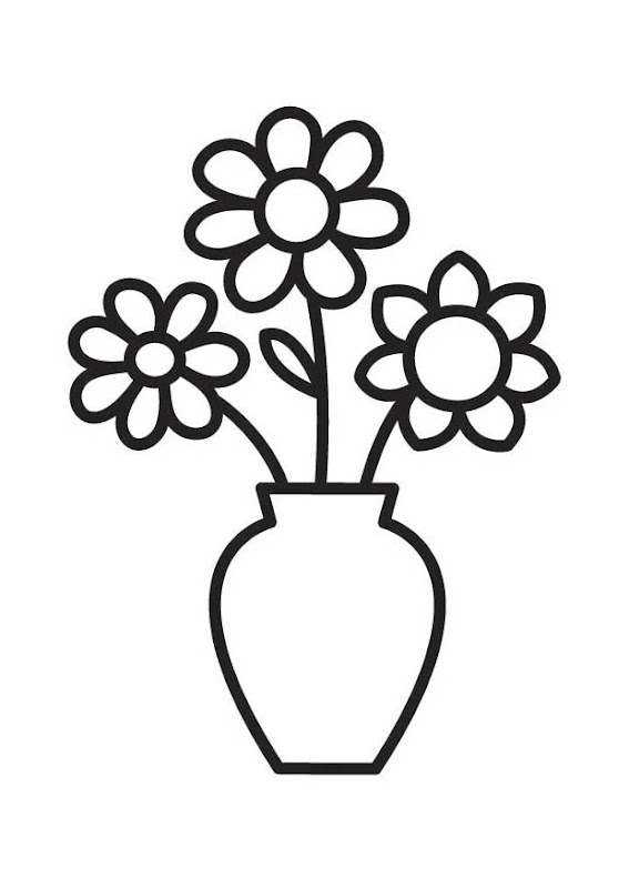best flower pot ideas Flower Vase Coloring Page | 567 x 800