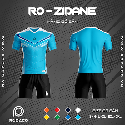 Áo Không Logo Rozaco RO-ZIDANE Màu Xanh Ya