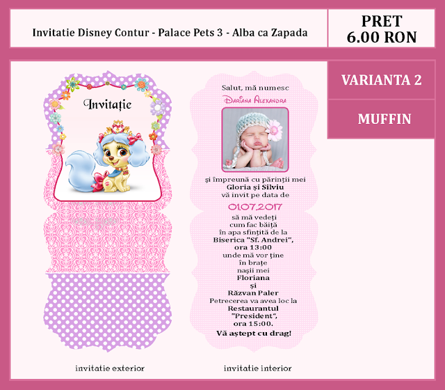 invitatii botez contur Palace Pets 3