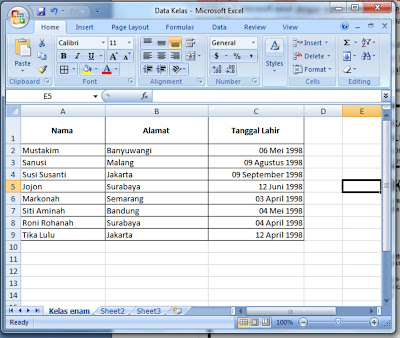  ternyata data tidak hanya sanggup diambil dari data dengan format Microsoft Word saja Mail Merge dari Excel ke Word