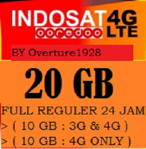 Jual Kartu Perdana Indosat ooredoo 20 Gb