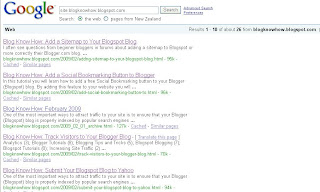 Search engine result for blogknowhow.blogspot.com before the tweak