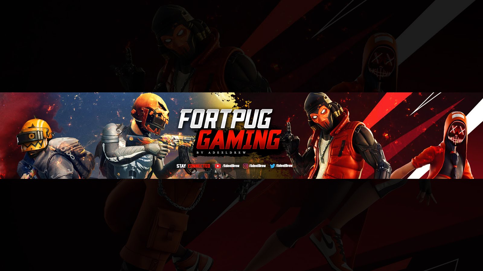Fortpug Gaming Banner Art For Youtube Free Download Psd Template By Adeeldrew