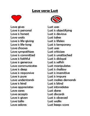 Love versus Lust