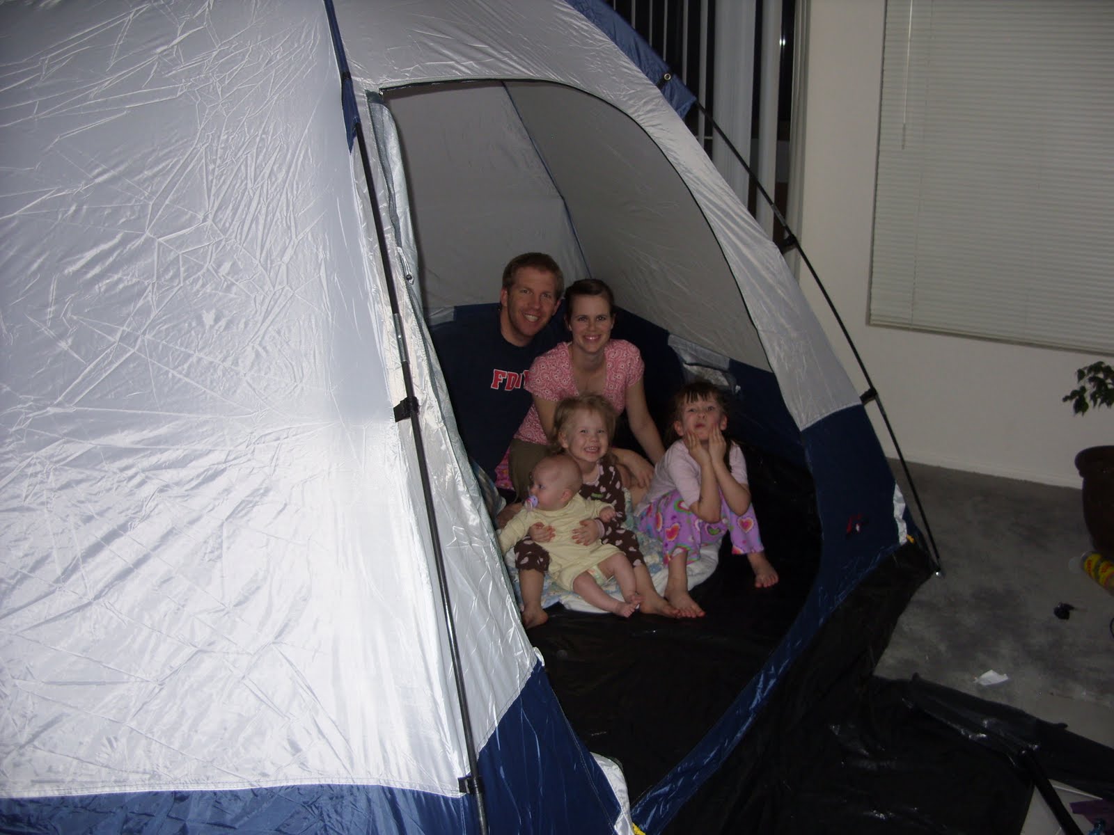 family campout in the living room. It wasn't too hot and we didn't  title=