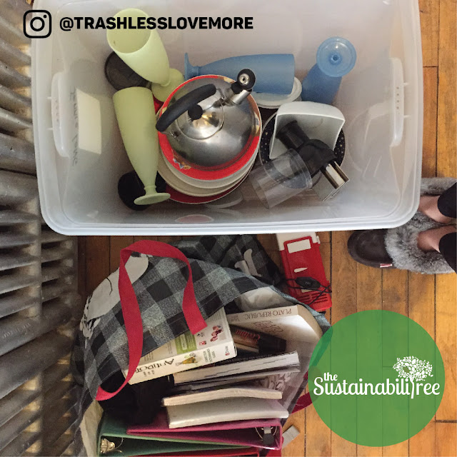 A box of kitchen accessories ready to be donated to the uOttawa Free Store